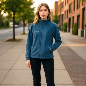 Columbia Women's Teal Full Zip Fleece Size Medium